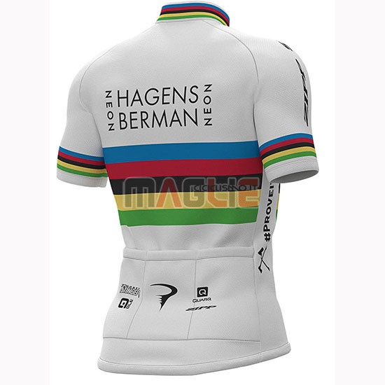 Maglia UCI Mondo Campione Androni Giocattoli Manica Corta 2019 Bianco - Clicca l'immagine per chiudere